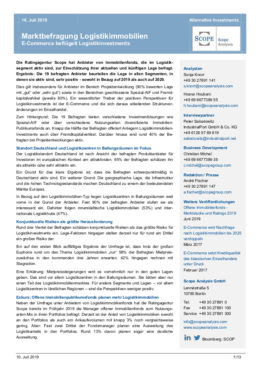 Marktbefragung Logistikimmobilien 2019 – E-Commerce beflügelt Logistikinvestments