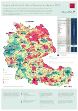 Karte Logistics & Industrial Market Germany and Austria 2021 (englisch)